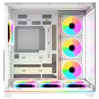 Rampage KAIZER Kumandalı 7*12cm ARGB Fan+Kontrolcü PWM Fanlı ATX/M-ATX Beyaz Oyuncu Kasası PSU YOK  - 1
